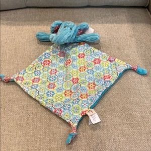 Chenille Elephant with Flowers Lovie